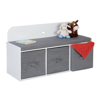   Játéktároló gyerekpad fehér-szürke 54x99x35 cm 10049749