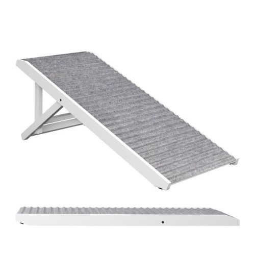 Állítható magasságú kutyarámpa kutyalépcső kanapéhoz szürke-fehér 10049931