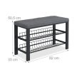 Párnázott cipőtartó pad 8 pár cipőhöz fekete-antracit 50,5x82x33 cm 10049985_1506