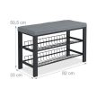 Párnázott cipőtartó pad 8 pár cipőhöz fekete-szürke 50,5x82x33 cm 10049985_1507