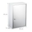 Gyógyszeres szekrény fényes rozsdamentes acél 22,4x34,5x51,0 cm 10050071