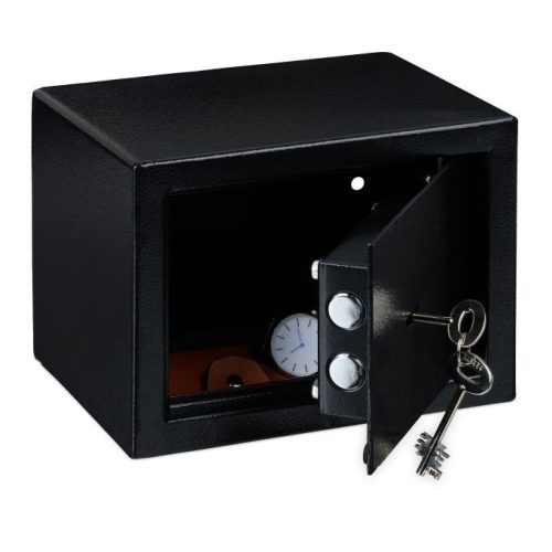 Fekete fali széf kulccsal 17x23x17 cm 10050124