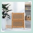 Vintage Éjjeli szekrény 2 rattan ajtóval 10050296