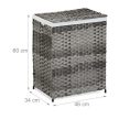 Rattan mintázatú szennyeskosár 90 literes szürke-krém 10050560_111