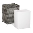 Rattan mintázatú szennyeskosár 90 literes szürke-krém 10050560_111