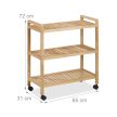 Fából készült fürdőszobai polc kerekekkel 72x65x31 cm 10050649