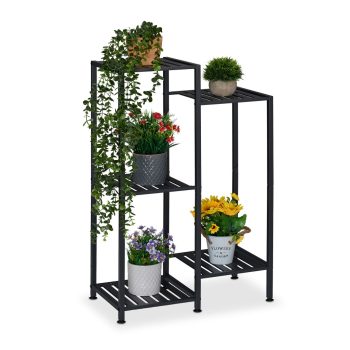   Fém virágtartó 5 polcos fekete 81x55x28,5 cm 10050774_1709