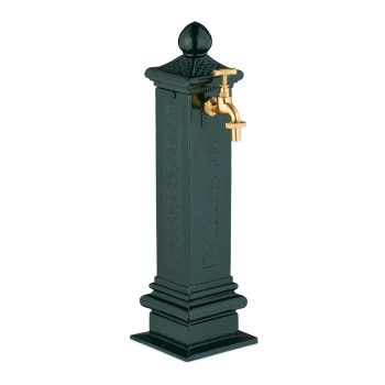 Antik mini állókút sötétzöld-arany 47 cm