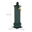 Antik mini állókút sötétzöld-arany 47 cm