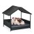Rattan kerti kutyaágy tetővel és párnával 81x90x68 cm 10050966