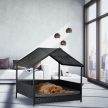 Rattan kerti kutyaágy tetővel és párnával 81x90x68 cm 10050966