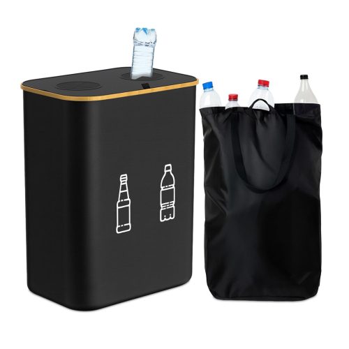 Palackgyűjtő konténer 2 db kivehető belső táskával 160 literes fekete 10051181_46