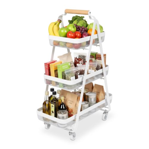 3 szintes zsúrkocsi fehér-natúr