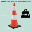 Magas extra nehéz közlekedési terelőoszlop 90 cm-es piros-fehér 10051852