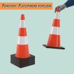 Magas extra nehéz közlekedési terelőoszlop 90 cm-es piros-fehér 10051852