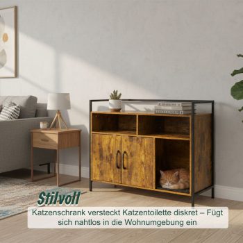   XXL macskabútor alomdobozhoz sötétbarna-fekete 14,5x53,5x97 cm