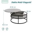 Dohányzóasztal felhajtható asztallappal és tárolóhellyel szürke-fekete 10052989_111