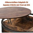 Dohányzóasztal felhajtható asztallappal és tárolóhellyel barna-fekete (10052989_8208)