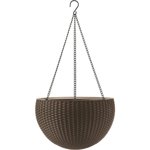 Keter Hanging sphere polyrattan függő virágcserép - barna