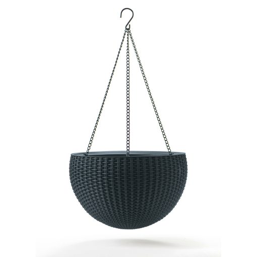 Keter Hanging sphere polyrattan függő virágcserép - grafit