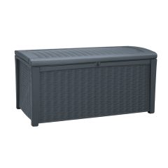   Keter Borneo polyrattan kerti tároló doboz, antracit - 416L 230414