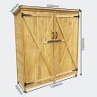 Kerti tároló 2 ajtval lucfa készült bitumenes tető 154x135x50 cm 51061