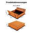 Homokozó fedéllel 2 paddal 98x98x21 cm lucfenyő 51063