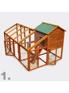 Tyúkól kisállat ház variálható legeltető ketrec 229,5 x 128 x 117 cm 51959