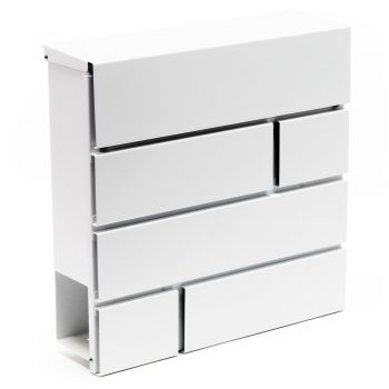   Designer postaláda V15 Postaláda fehér újságtartóval porszórt bevonattal 60155