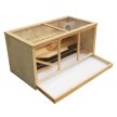 XXL 3 szintes rágcsálóketrec hörcsögketrec kisállatketrec csuklós fedél fából 58x115x60 cm 60194