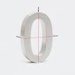 3D-s házszám: "0" rozsdamentes acél 20cm 60867