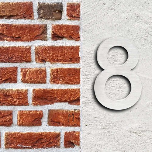 3D-s házszám: "8" rozsdamentes acél 20cm 60875