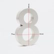 3D-s házszám: "8" rozsdamentes acél 20cm 60875