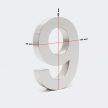 3D-s házszám: "9" rozsdamentes acél 20cm 60876