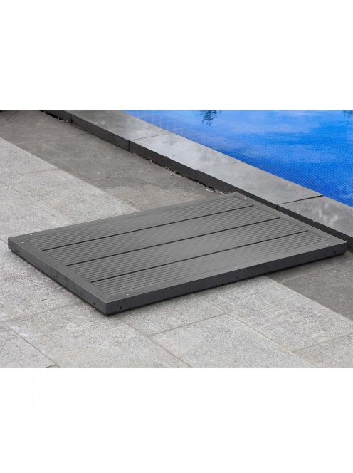 WPC padlóelem csúszásgátló felülettel szolárzuhanypadló sötétszürke 101x62x5 cm 60881
