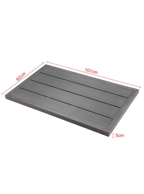 WPC padlóelem csúszásgátló felülettel szolárzuhanypadló sötétszürke 101x62x5 cm 60881