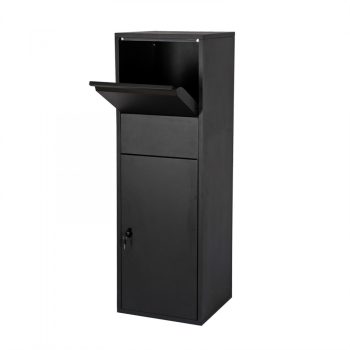 Csomagtároló szekrény csomagbox fekete 46x45x140 cm 60922