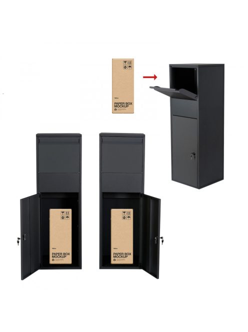 Csomagtároló szekrény csomagbox fekete 46x45x140 cm 60922
