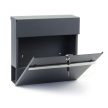 Postaláda V50 újságtartóval antracit ezüst csík 37x37x10,5 cm 60990