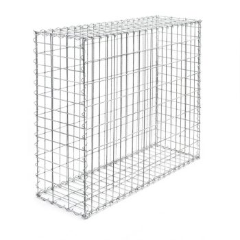   Gabion magaságyás kerítés 100x80x30 cm tűzihorganyzott kőkosár gabionfalhoz 61071 