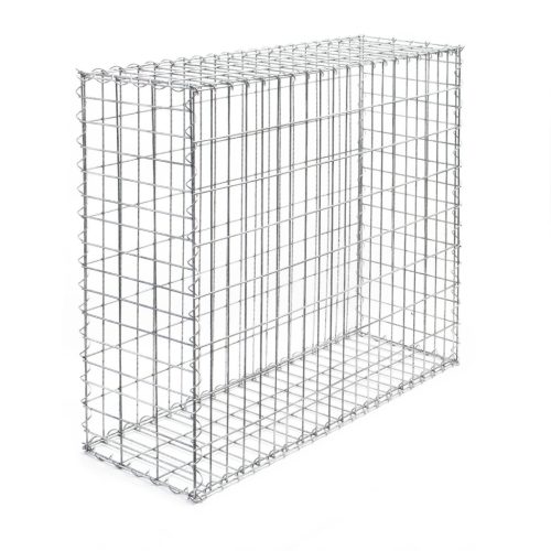 Gabion magaságyás kerítés 100x80x30 cm tűzihorganyzott kőkosár gabionfalhoz 61071 