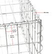 Gabion magaságyás kerítés 100x80x30 cm tűzihorganyzott kőkosár gabionfalhoz 61071 