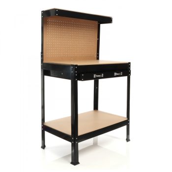   XPOtool munkapad 80x50x140 cm perforált falú munkaasztal acél vázzal, MDF munkalappal 61188