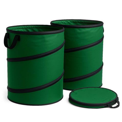 Kerek pop-up kerti levélgyűjtő zsák hulladékgyűjtő 600D Oxford Poliészter 3x100l zöld 61320