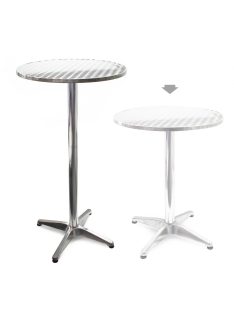   Állítható magasságú alumínium bisztró asztal magas bárasztal 60 cm átmérő 70-110 cm 61805