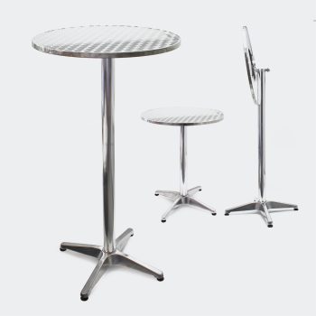 Magas bárasztal alumínium ezüst Ø60cm 74-114 cm 61808