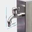 Szögletes kerti csap rozsdamentes acél  95 cm 61908