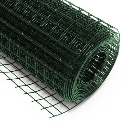Zöld dróthálós kerítés, 1 x 5 m, 50 cm magas 4 oldalas horganyzott acélból készült madárháló 62491