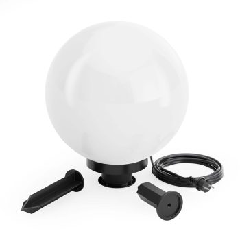   Kerti műanyag gömblámpa fehér 30 cm 40 W izzóval IP44 62990