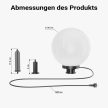 Kerti műanyag gömblámpa fehér 30 cm 40 W izzóval IP44 62990